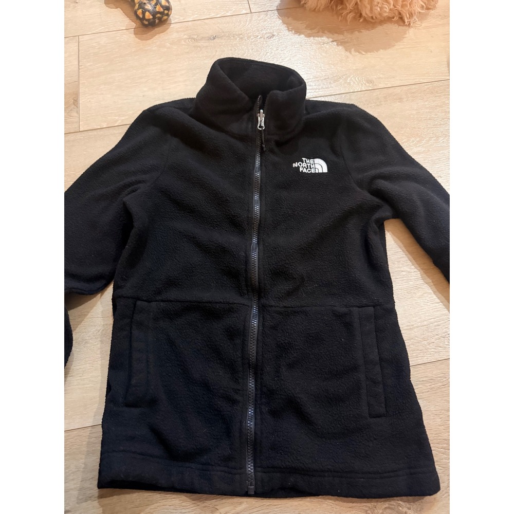 The North Face Womens Full Zip Fleece Jacket Black Neck Activewear Coat #137